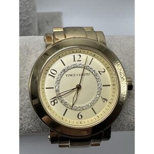 Vince Camuto Ladies Watch VC/5002 New Battery Gold Tone 40MM 6.25" Gold Tone P57